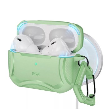 Husa pentru Apple AirPods Pro 1 / 2 - ESR Cyber Armor Tough HaloLock - Light Green