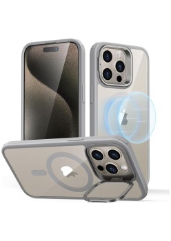 Husa pentru iPhone 15 Pro - ESR Classic Hybrid HaloLock Kickstand - Clear Grey