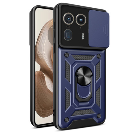 Husa pentru Motorola Edge 50 Ultra, CamShield Protectie Camera, Magnetic, Slide si Snap, Blue