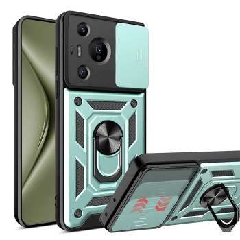 Husa pentru Huawei Pura 70 Pro, CamShield Protectie Camera, Magnetic, Slide si Snap, Green