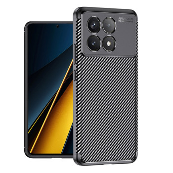 Husa pentru Xiaomi Poco F6 Pro, CarbonFiber, Premium, Black