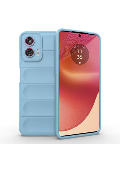 Husa Antisoc pentru Motorola Edge 50 Fusion, Margini Striate, Magic Shield, Bleu