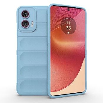 Husa Antisoc pentru Motorola Edge 50 Fusion, Margini Striate, Magic Shield, Bleu