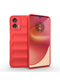 Husa Antisoc pentru Motorola Edge 50 Fusion, Margini Striate, Magic Shield, Red