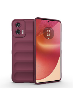 Husa Antisoc pentru Motorola Edge 50 Fusion, Margini Striate, Magic Shield, Bordeaux