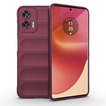 Husa Antisoc pentru Motorola Edge 50 Fusion, Margini Striate, Magic Shield, Bordeaux