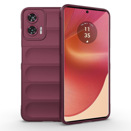 Husa Antisoc pentru Motorola Edge 50 Fusion, Margini Striate, Magic Shield, Bordeaux