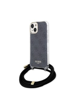 Husa pentru iPhone 15 / iPhone 14 / iPhone 13 - Guess Crossbody Cord 4G Print (GUHCP15SHC4SEK) - Black