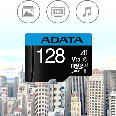 Card de Memorie MicroSDHXC 128GB - Adata (AUSDX128GUICL10A1-RA1) - Black