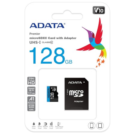 Card de Memorie MicroSDHXC 128GB - Adata (AUSDX128GUICL10A1-RA1) - Black