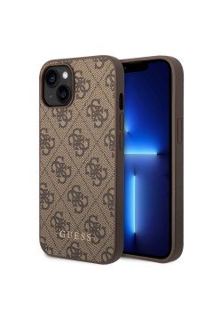 Husa pentru iPhone 14 - Guess Hardcase 4G (GUHCP14SG4GFBR) - Brown