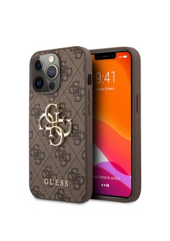 Husa pentru iPhone 13 Pro - Guess Hardcase 4G Big Metal Logo (GUHCP13L4GMGBR) - Brown