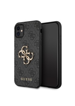 Husa pentru iPhone 11 - Guess Hardcase 4G Big Metal Logo (GUHCN614GMGGR) - Grey