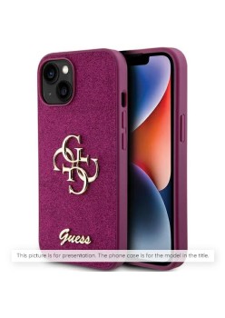 Husa pentru iPhone 16 - Guess Glitter Fixed Big 4G (GUHCP16SHG4SGU) - Purple