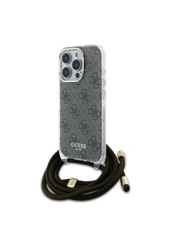 Husa pentru iPhone 16 Pro - Guess Crossbody Cord 4G Print (GUHCP16LHC4SEW) - Brown
