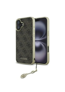 Husa pentru iPhone 16 Plus - Guess Hardcase 4G Charms Collection (GUHCP16MGF4GBR) - Brown