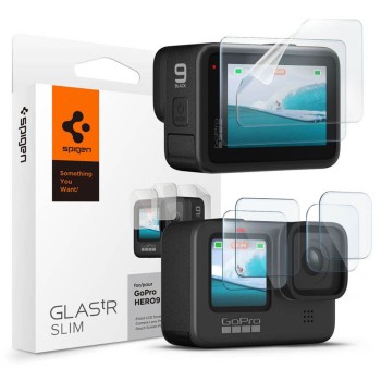 Folie pentru GoPro Hero 9/10/11/12, set 6 buc, Spigen Glas.tR Slim, Clear