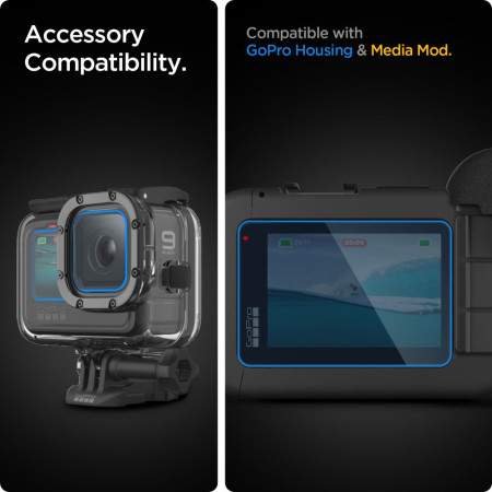 Folie pentru GoPro Hero 9/10/11/12, set 6 buc, Spigen Glas.tR Slim, Clear