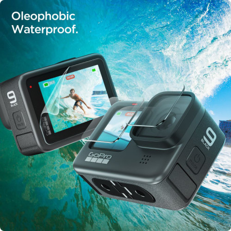 Folie pentru GoPro Hero 9/10/11/12, set 6 buc, Spigen Glas.tR Slim, Clear