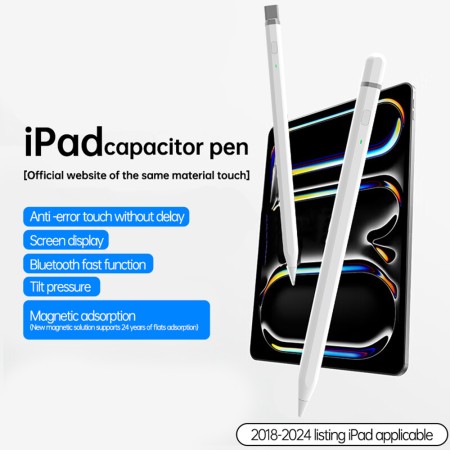 Stylus Pen pentru Tableta, Bluetooth, Type-C, 125mAh, Palm Rejection, Tilt Pressure Sense - Techsuit (AP01 Pro) - White