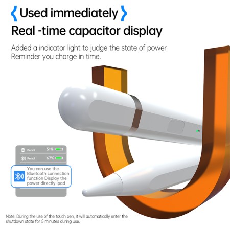 Stylus Pen pentru Tableta, Bluetooth, Type-C, 125mAh, Palm Rejection, Tilt Pressure Sense - Techsuit (AP01 Pro) - White