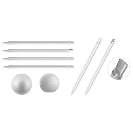 Stylus Pen pentru Tableta, Bluetooth, Type-C, 125mAh, Palm Rejection, Tilt Pressure Sense - Techsuit (AP01 Pro) - White