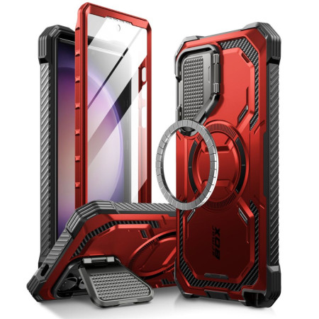Husa pentru Samsung Galaxy S24 Ultra cu Folie, I-Blason Armorbox MagSafe, Ruddy