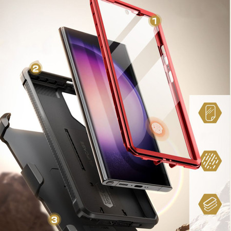 Husa pentru Samsung Galaxy S24 Ultra Supcase Unicorn Beetle Pro, Ruddy