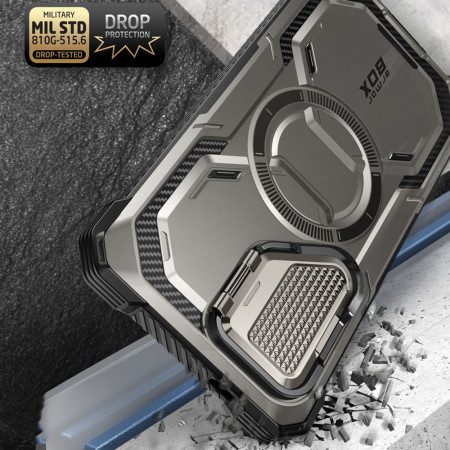 Husa pentru Samsung Galaxy S24 Ultra cu Folie, I-Blason Armorbox MagSafe, Titan Gray
