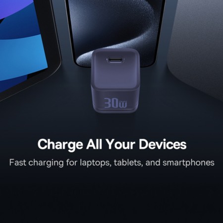 Incarcator GaN5S, Type-C, Fast Charge, 30W - Baseus Gallium Nitride (P10162504523-00) - Purple