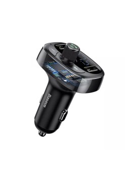 Incarcator cu Modulator pentru Masina, 2x USB, TF Card, MP3 - Baseus (CCMT000301) - Black