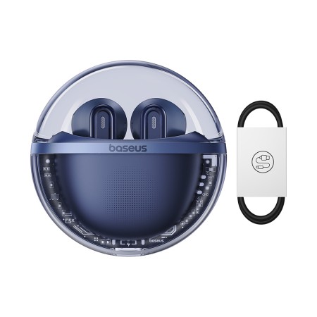Casti Fara Fir Bluetooth 5.3, TWS, Noise Reduction - Baseus Bowie E5x (A00060101323-00) - Deepsea Blue