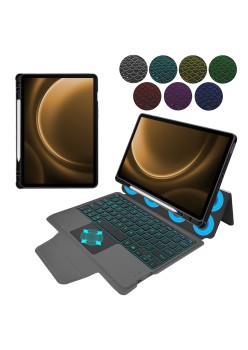 Husa cu Tastatura pentru Samsung Galaxy Tab S9 FE - Techsuit KeyTab Pro - Black