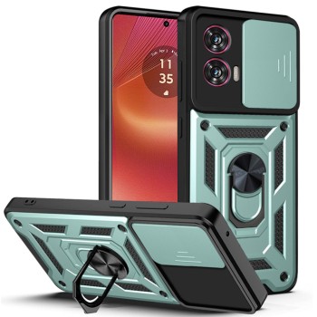 Husa pentru Motorola Edge 50 Fusion, CamShield Protectie Camera, Magnetic, Slide si Snap, Green