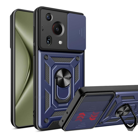 Husa pentru Huawei Pura 70 Ultra, CamShield Protectie Camera, Magnetic, Slide si Snap, Blue