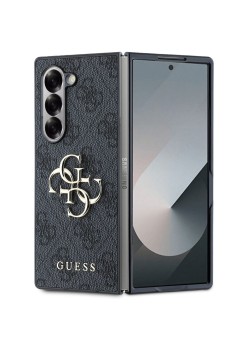 Husa pentru Samsung Galaxy Z Fold6 - Guess Leather 4G Metal Logo (GUHCZFD64GMGGR) - Black