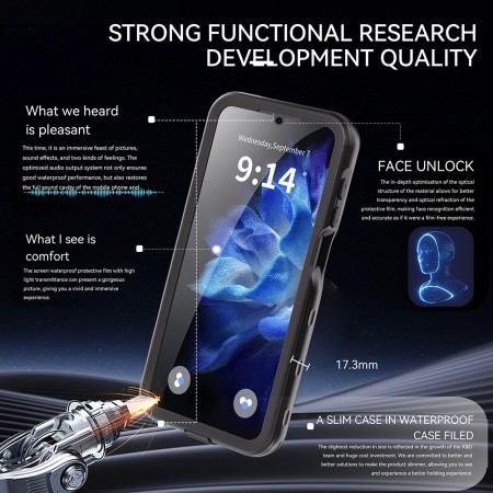Husa pentru Samsung Galaxy A16 4G / A16 5G - ShellBox Waterproof IP68 Case - Black
