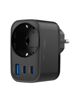 Acumulator pentru Priza 30W, 2x Type-C, USB - Havit (UC142 EU) - Black