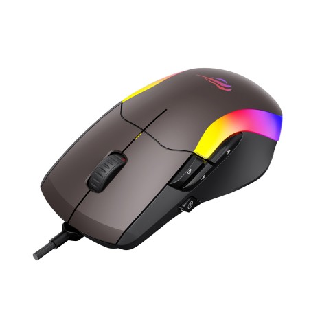 Mouse cu Fir pentru Gaming 1200/2400/3200/4800/6400/8000 DPI, 1.6m, 5V - Havit (MS959S) - Black / Ochre