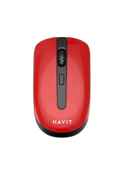 Mouse Fara Fir 2.4GHz, 800-1200-1600 DPI - Havit (MS989GT) - Black / Red