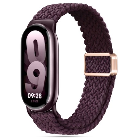 Curea Smartwatch pentru Xiaomi Mi Band 8 / 8 NFC / 9 / 9 NFC, Nailon W032, Dark Cherry
