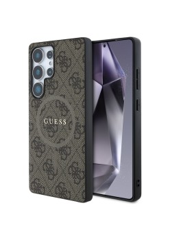 Husa pentru Samsung Galaxy S25 Ultra - Guess 4G Ring Classic Logo MagSafe - Brown