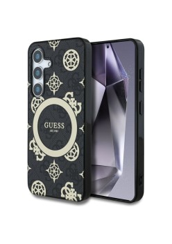 Husa pentru Samsung Galaxy S25 - Guess IML Peony On 4G Background MagSafe - Black