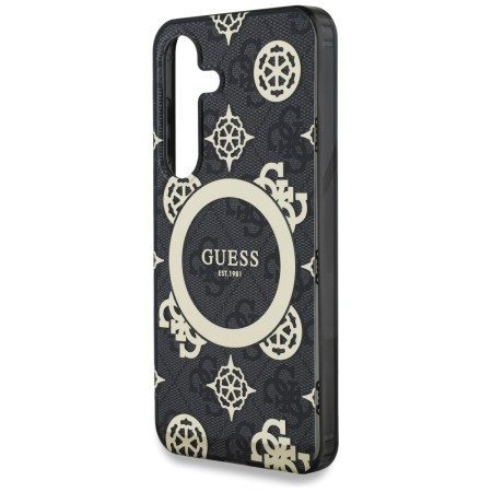 Husa pentru Samsung Galaxy S25 - Guess IML Peony On 4G Background MagSafe - Black