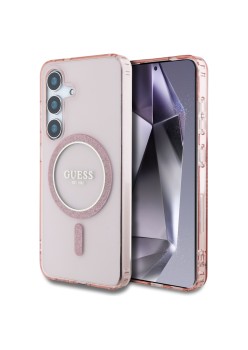 Husa pentru Samsung Galaxy S25 - Guess IML Glitter Circle MagSafe - Pink