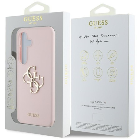 Husa pentru Samsung Galaxy S25 - Guess Silicone 4G Big Metal Logo - Pink