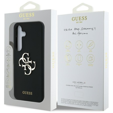 Husa pentru Samsung Galaxy S25 - Guess Silicone 4G Big Metal Logo - Black