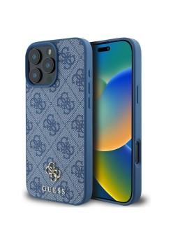 Husa pentru iPhone 16 Pro Max - Guess 4G Small and Classic Logo MagSafe - Blue