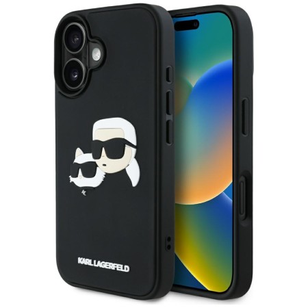 Husa pentru iPhone 16 - Karl Lagerfeld 3D Design - Rubber KarlandChoupette
