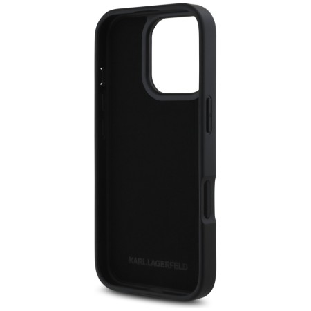 Husa iPhone 16 Pro Max - Karl Lagerfeld Hardcase Leather Cardslot - Metal Signature